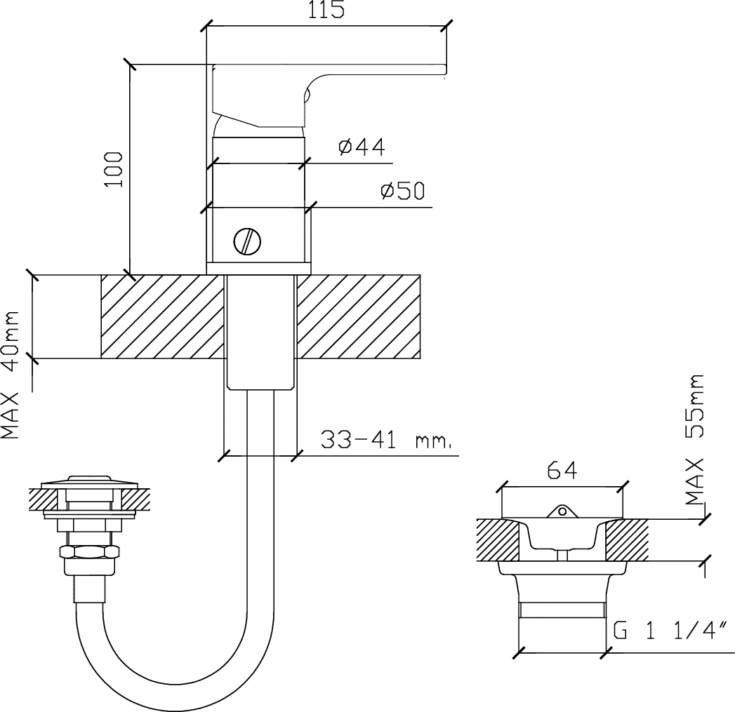 Diseño técnico - Bidet con transferencia Mare