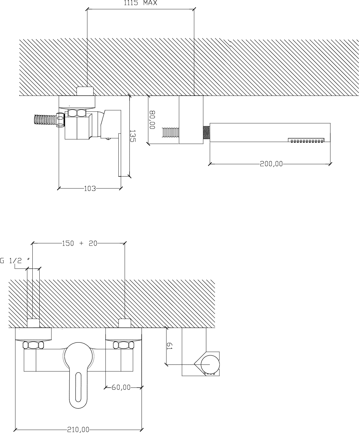Diseño técnico - Bañera exterior sin tranferencia Varenna