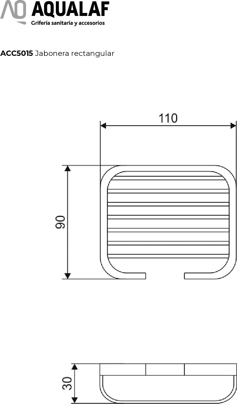 Diseño técnico - Jabonera rectangular
