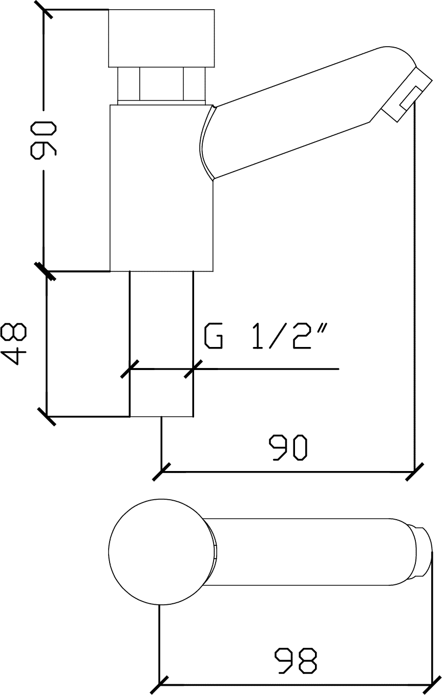 Diseño técnico - Lavatorio temporizado Aquamatic
