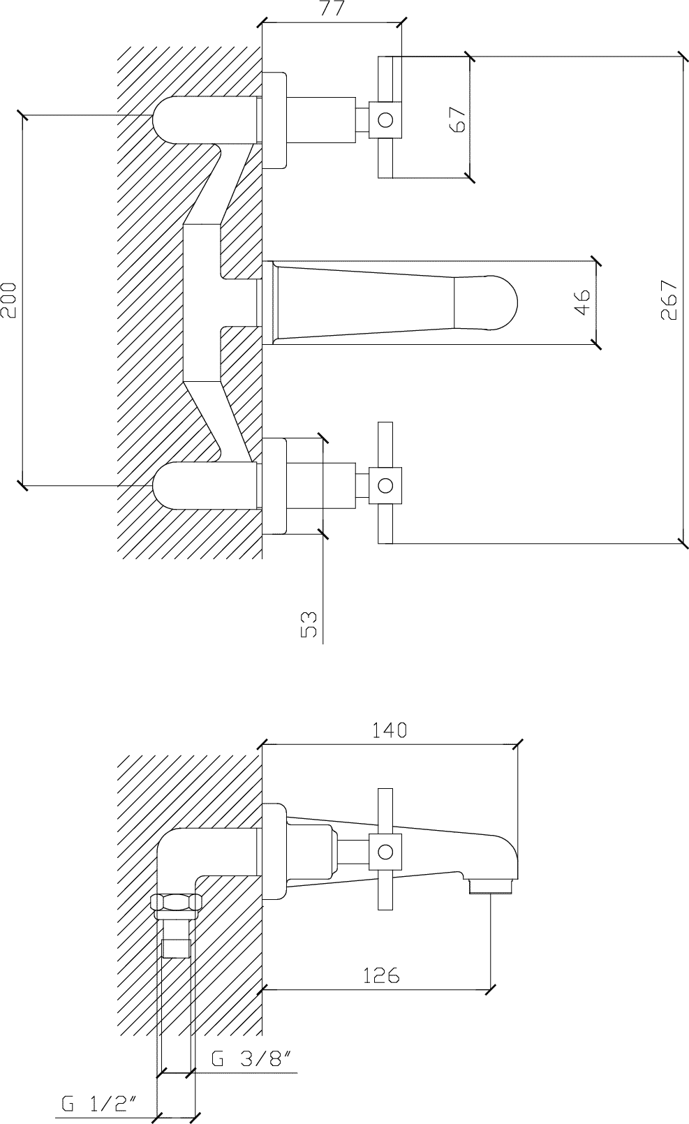 Diseño técnico - Cocina pico fijo Aruma Cruz