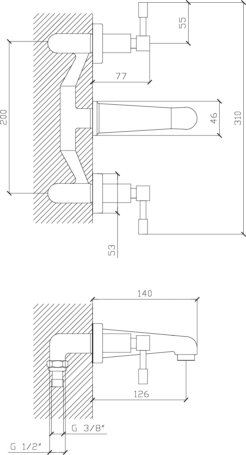 Diseño técnico - Cocina pico fijo Aruma Lever