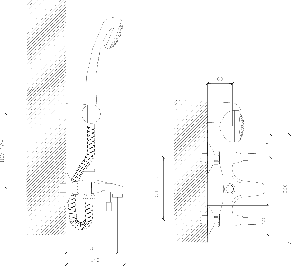 Diseño técnico - Bañera LX exterior Aruma Lever Plus