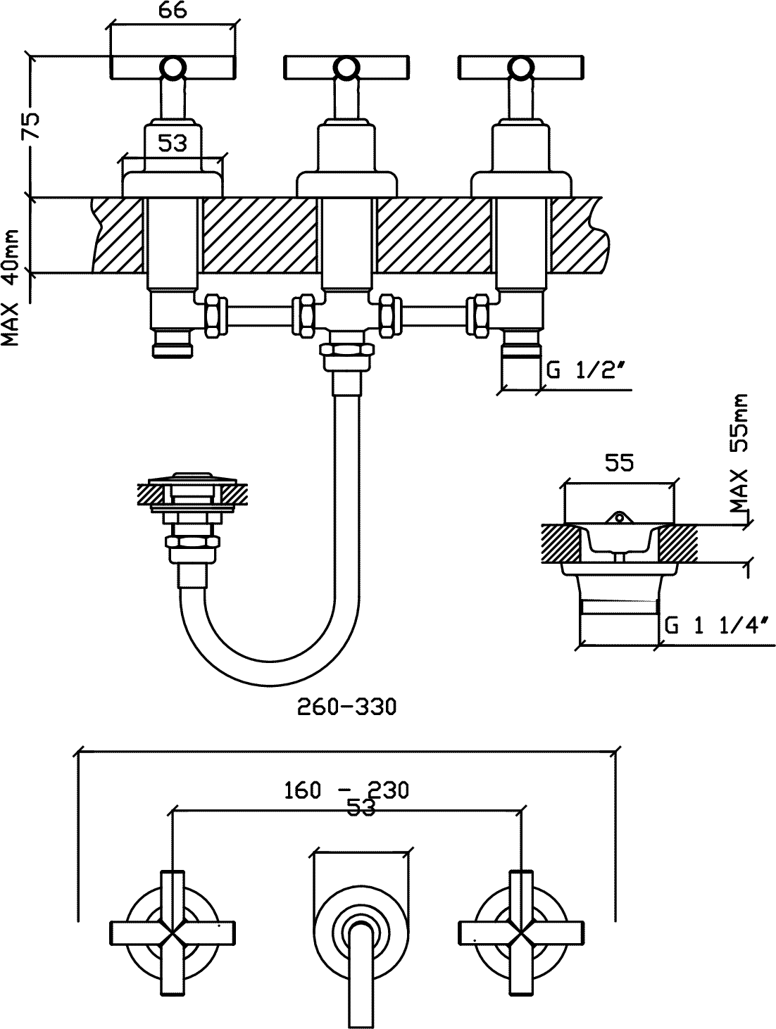 Diseño técnico - Bidet Aukan Cruz