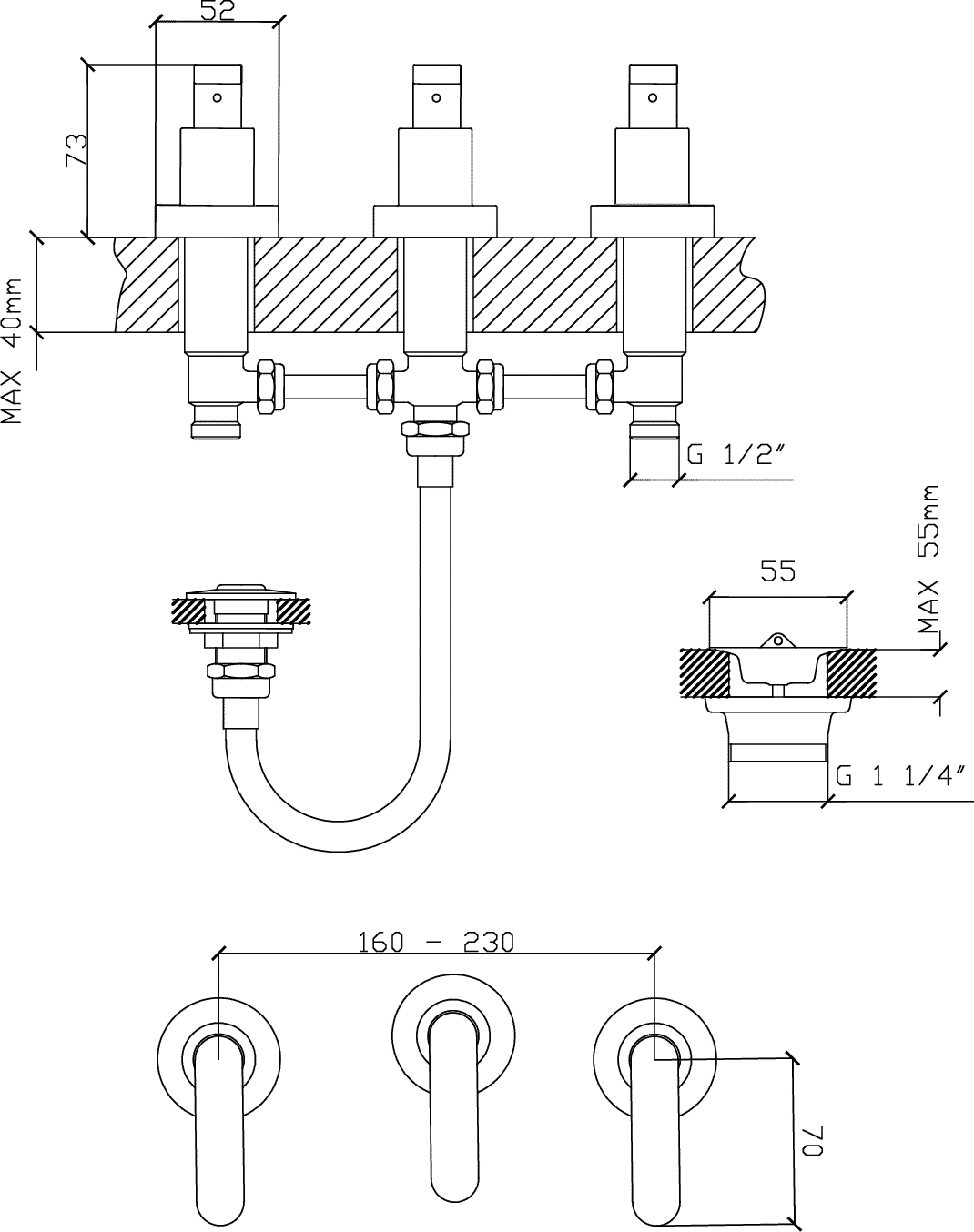Diseño técnico - Bidet Brick Lever