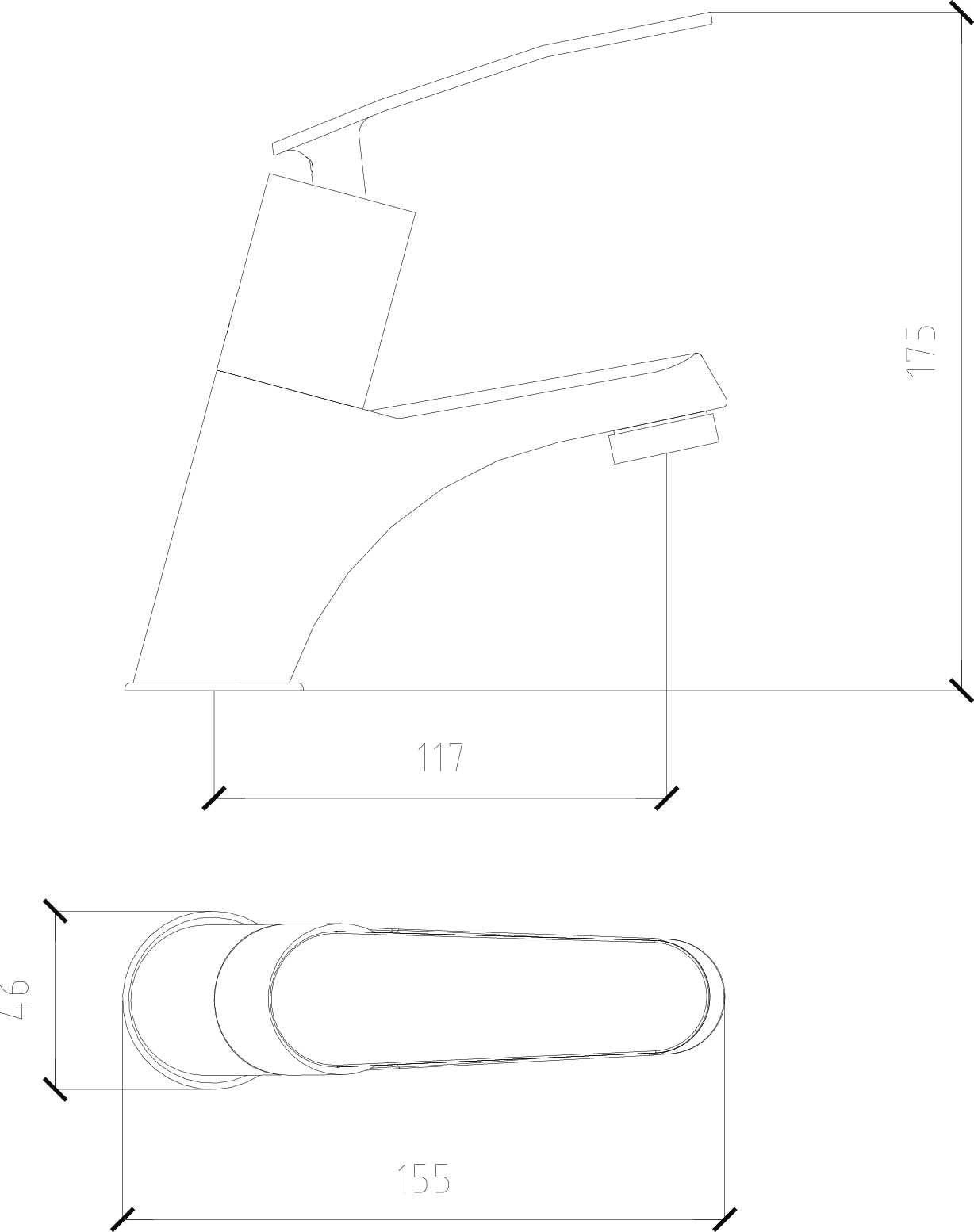 Diseño técnico - Lavatorio temporizado Decamatic eco conforto