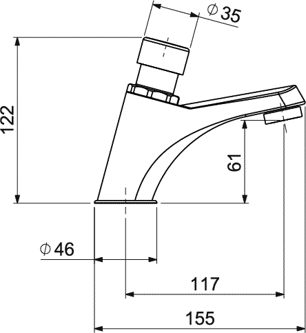 Diseño técnico - Lavatorio temporizado Decamatic eco