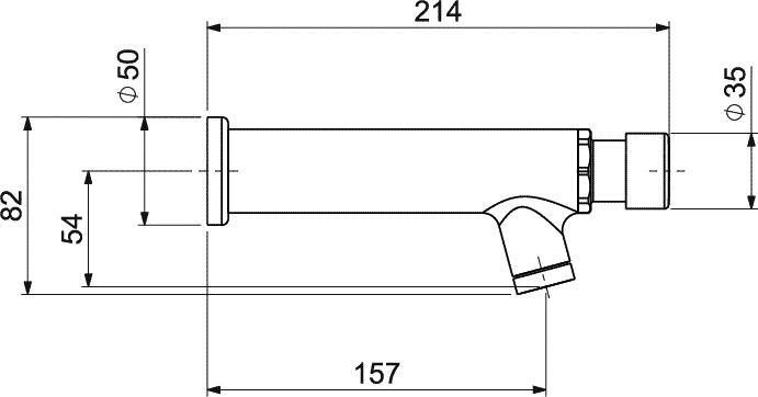 Diseño técnico - Lavatorio de pared temporizado Decamatic eco
