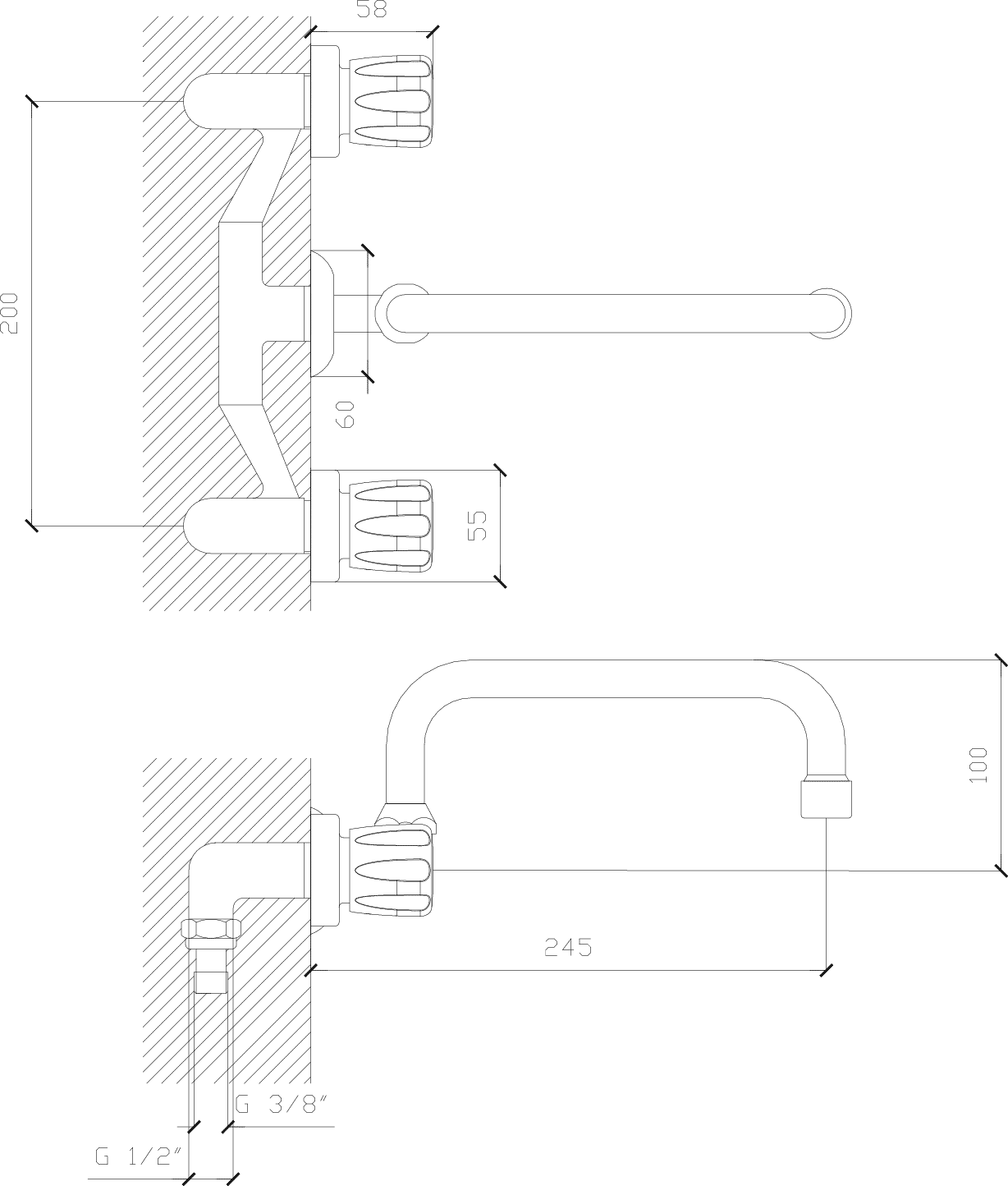 Diseño técnico - Cocina embutir pico U AQ6000