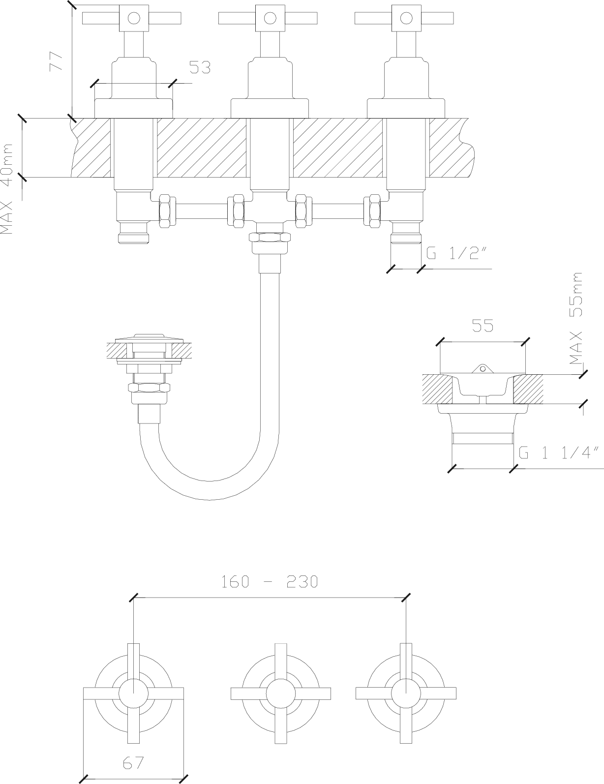 Diseño técnico - Bidet Aruma cruz