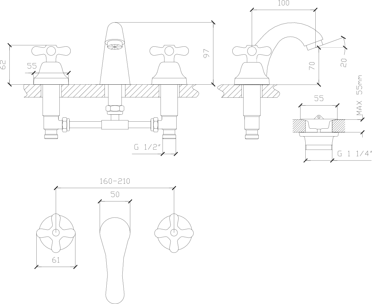 Diseño técnico - Lavatorio Mesada Liwen