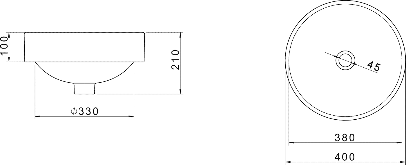 Diseño técnico - Bacha Deca sobremesada L.1050.17