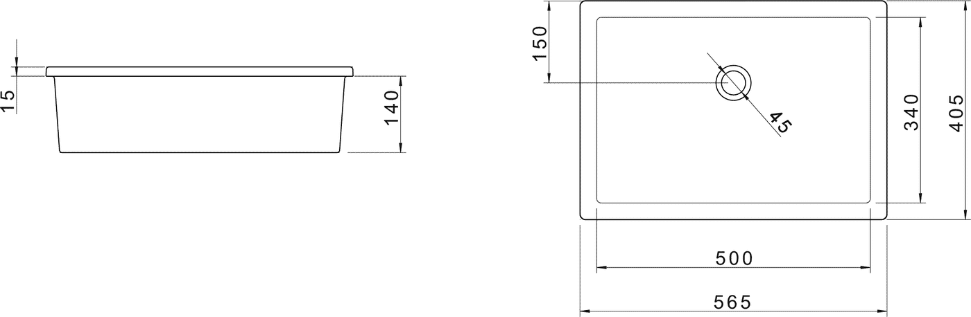Diseño técnico - Bacha Deca bajo y sobre mesada L.1061.17