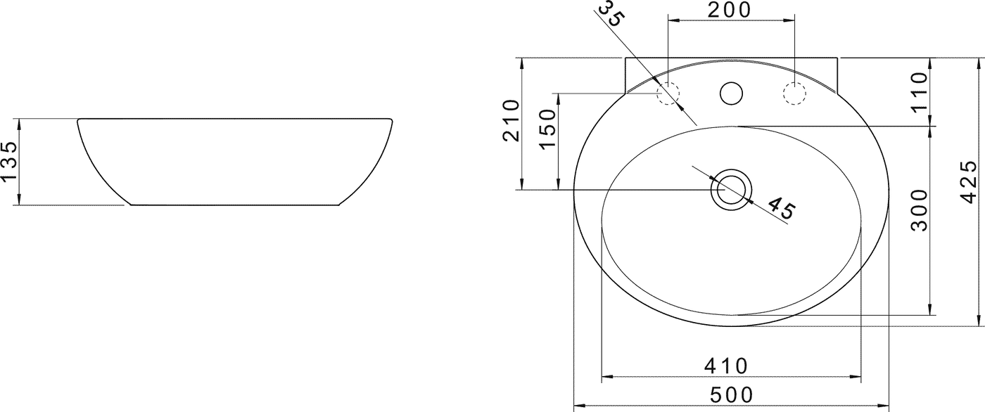 Diseño técnico - Bacha Deca apoyo L.39.17