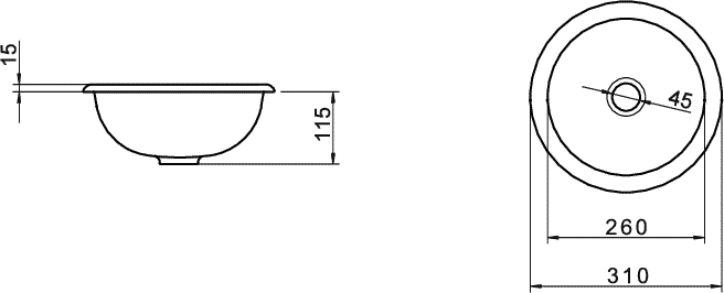 Diseño técnico - Bacha Deca sobremesada L.50.17
