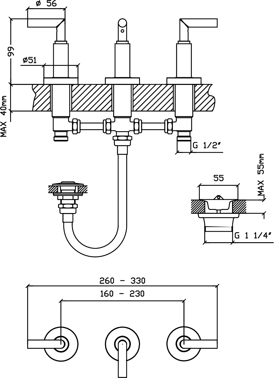 Diseño técnico - Bidet Lamy Black Lever