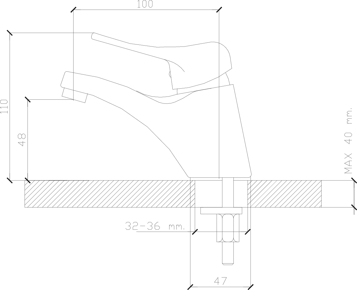 Diseño técnico - Lavatorio mesada Alhue