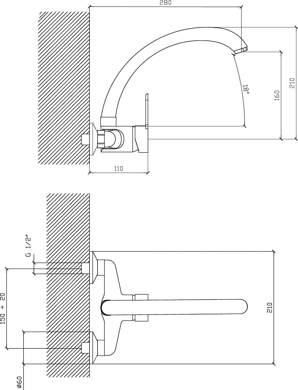 Diseño técnico - Cocina pared pico alto Aluminé