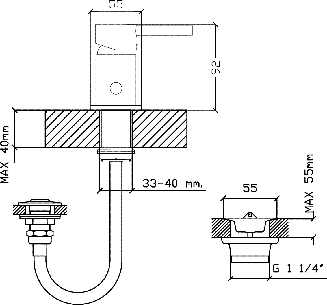 Diseño técnico - Bidet con transferencia Ecco