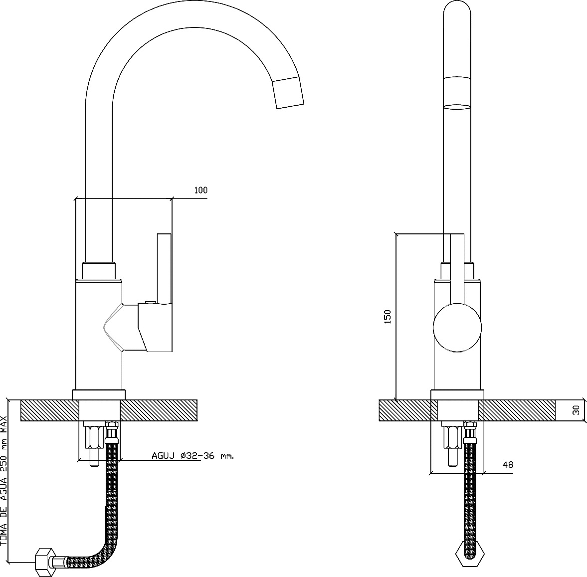 Diseño técnico - Cocina sobremesada (Flex)