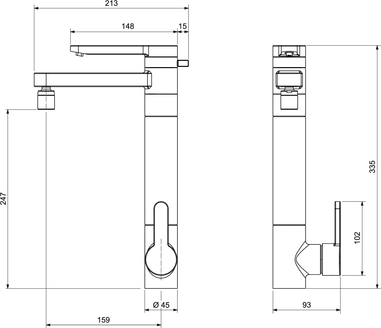 Diseño técnico - Cocina Twin Deca con filtro