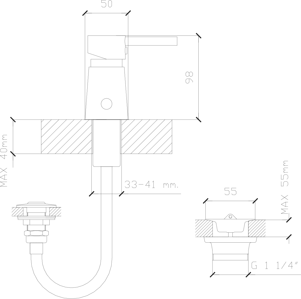 Diseño técnico - Bidet Spot Black