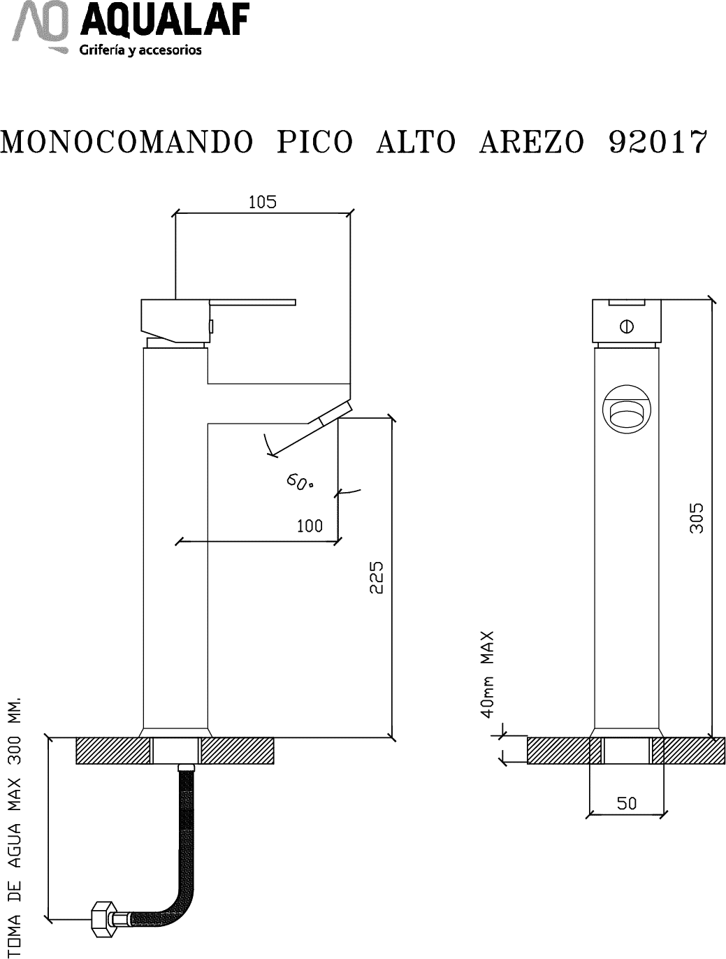 Diseño técnico - Lavatorio Arezzo