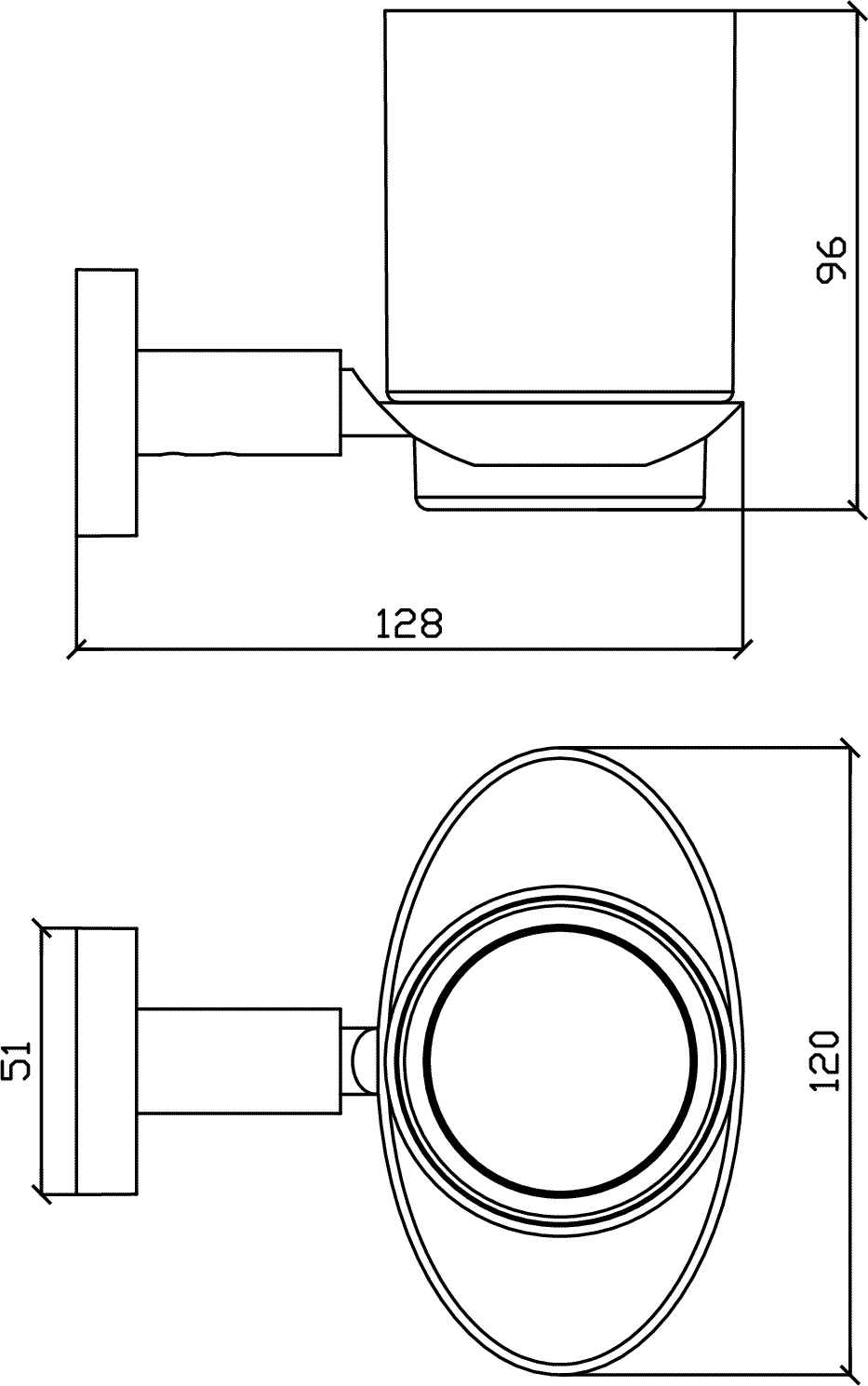 Diseño técnico - Accesorio porta vaso Lamy Cromo
