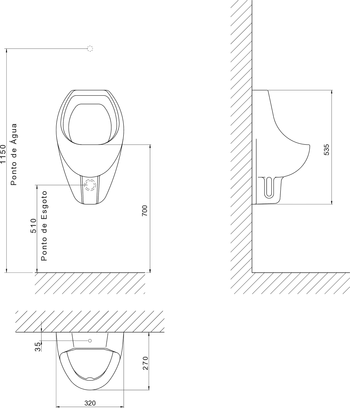 Diseño técnico - Mingitorio Deca