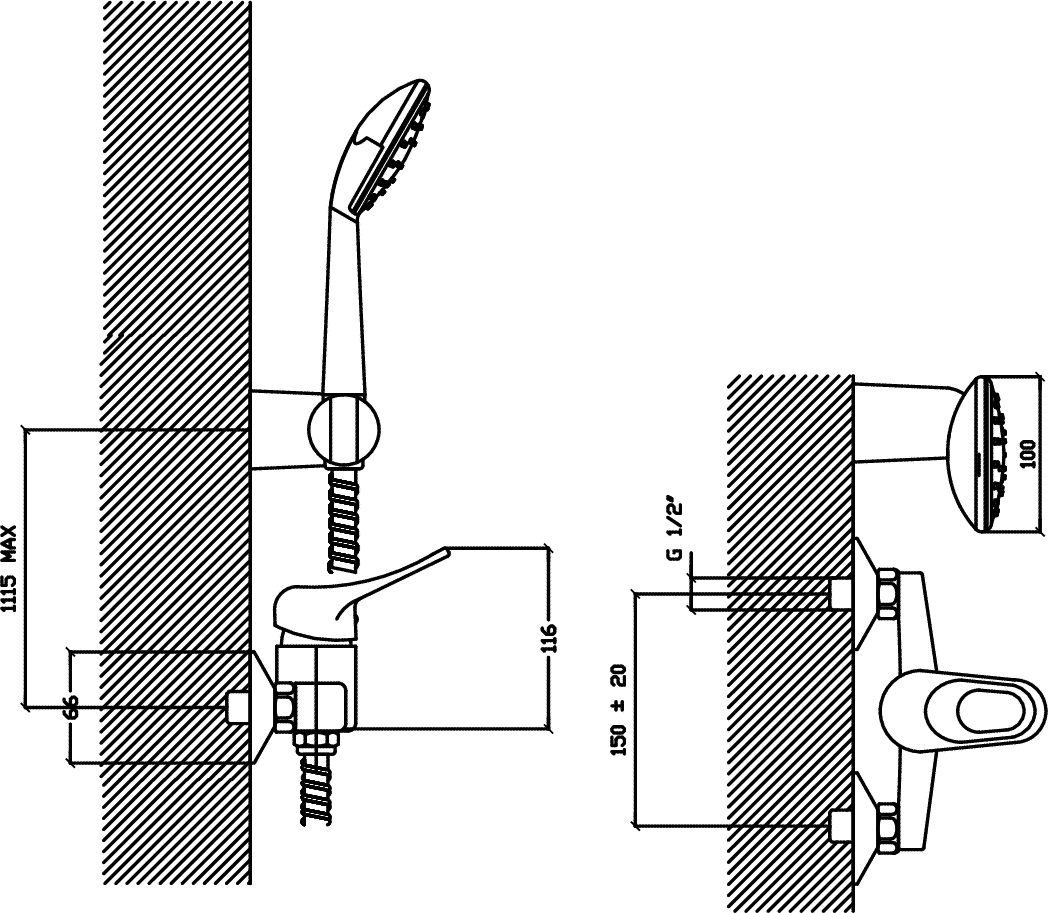 Diseño técnico - Ducha exterior Alhué