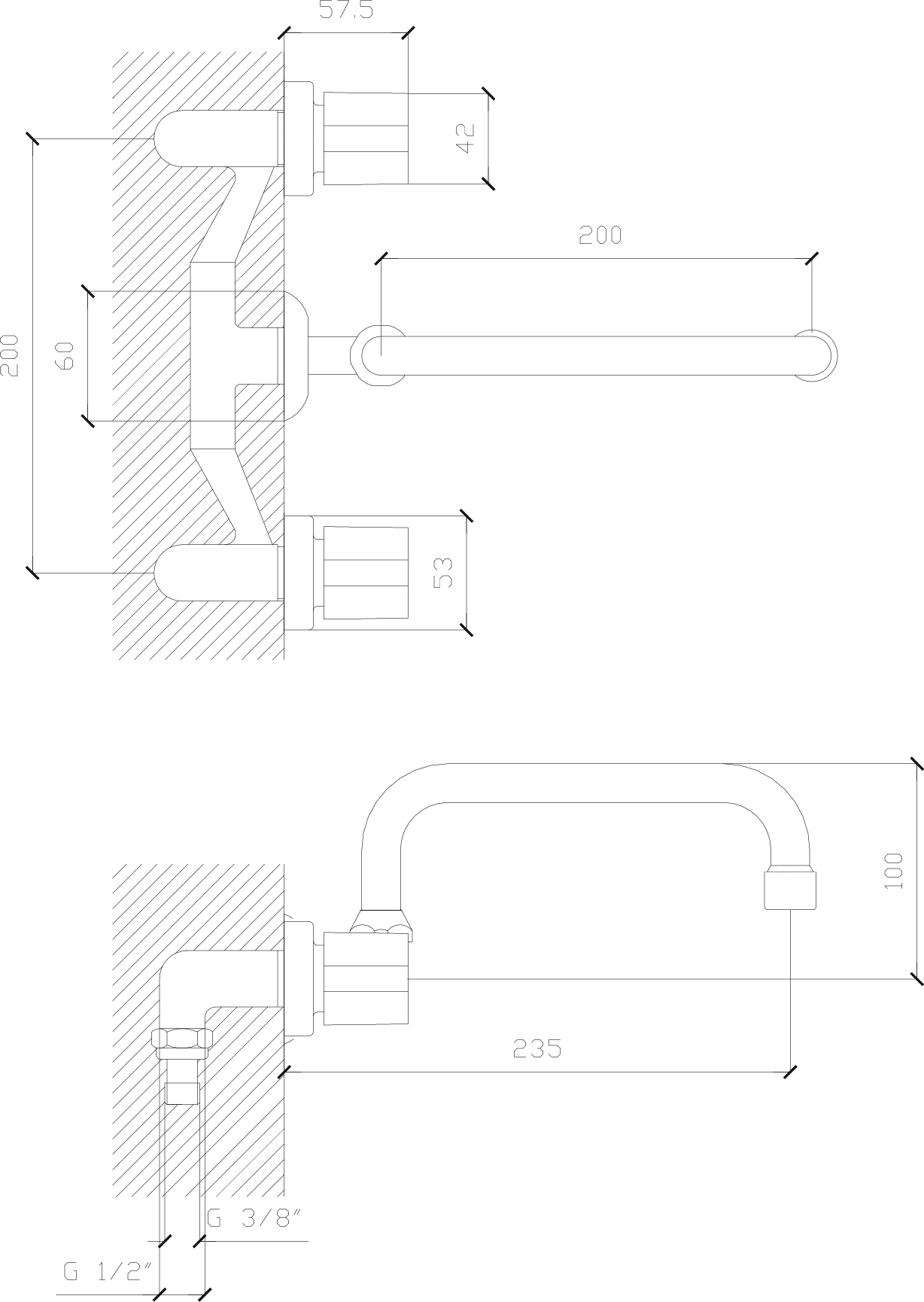 Diseño técnico - Cocina embutir pico U Huilen