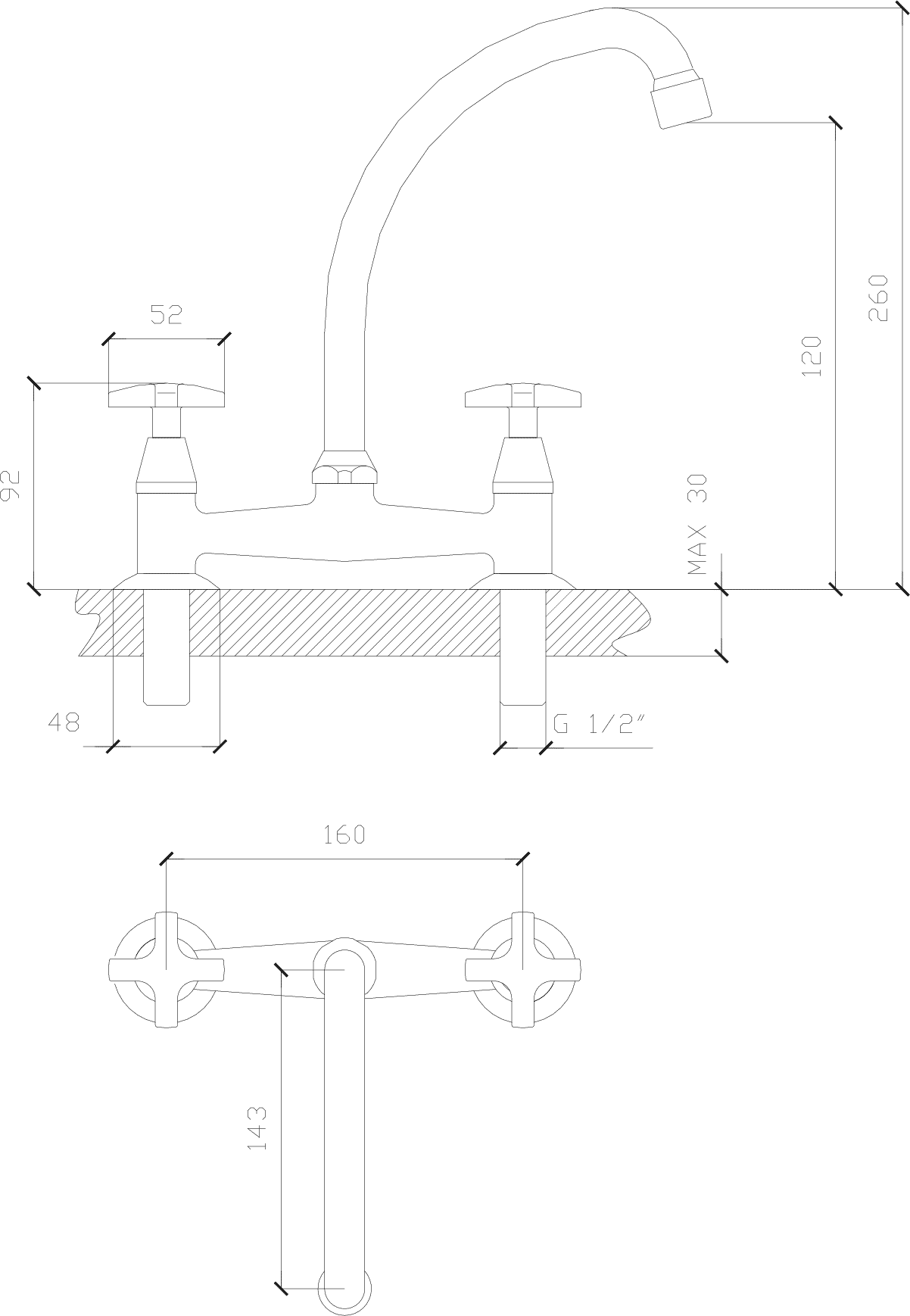 Diseño técnico - Cocina sobremesada Lacar
