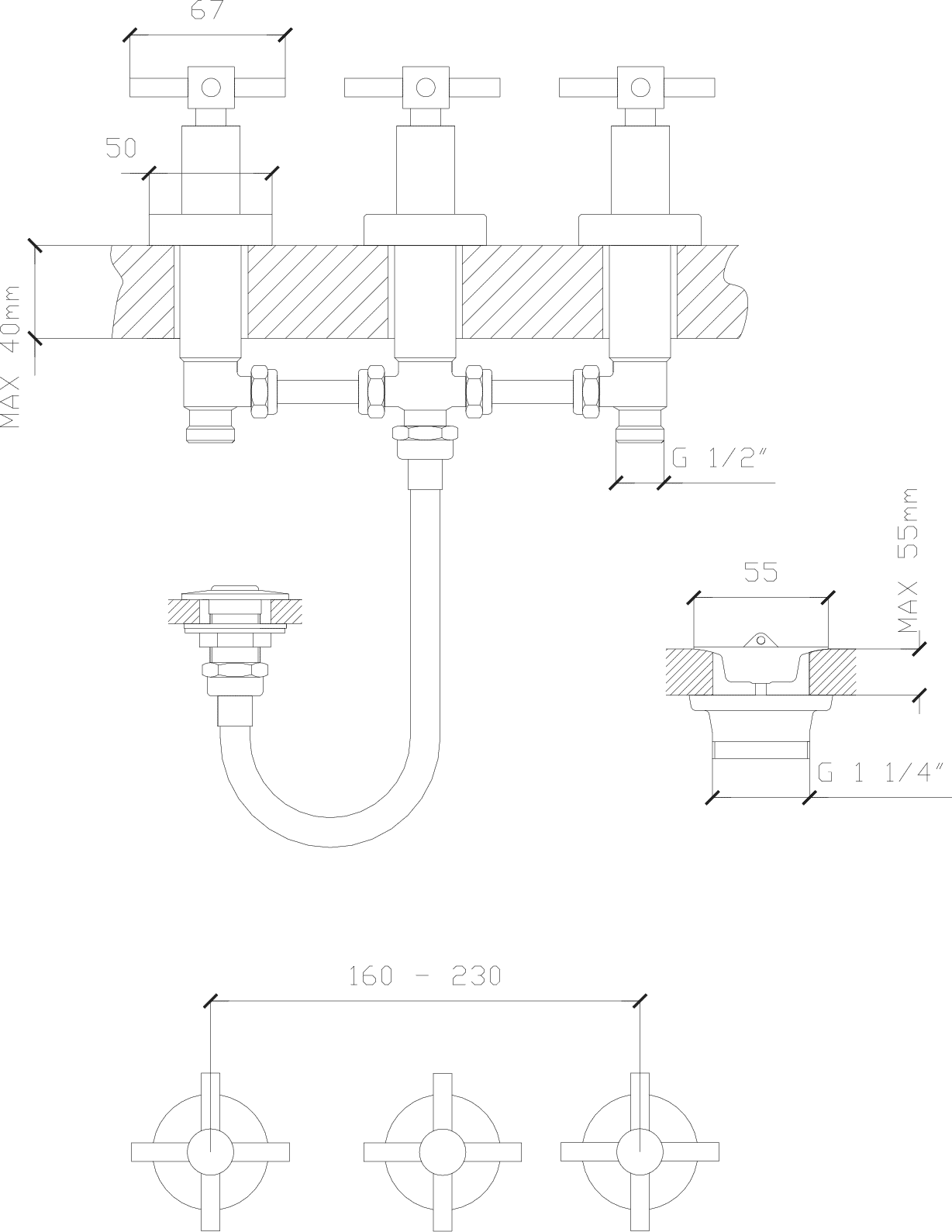 Diseño técnico - Bidet Aruma cruz plus