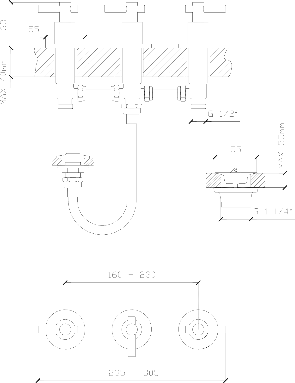 Diseño técnico - Bidet Aymara lever