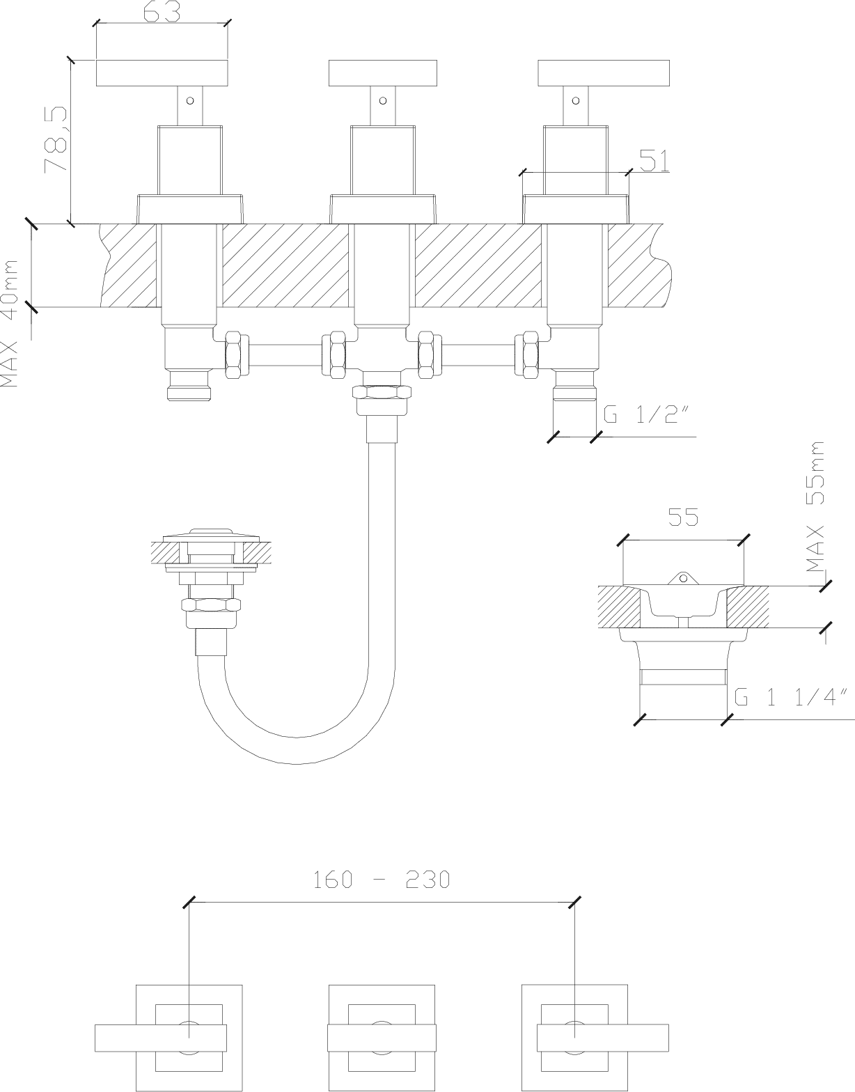 Diseño técnico - Bidet Bloke lever