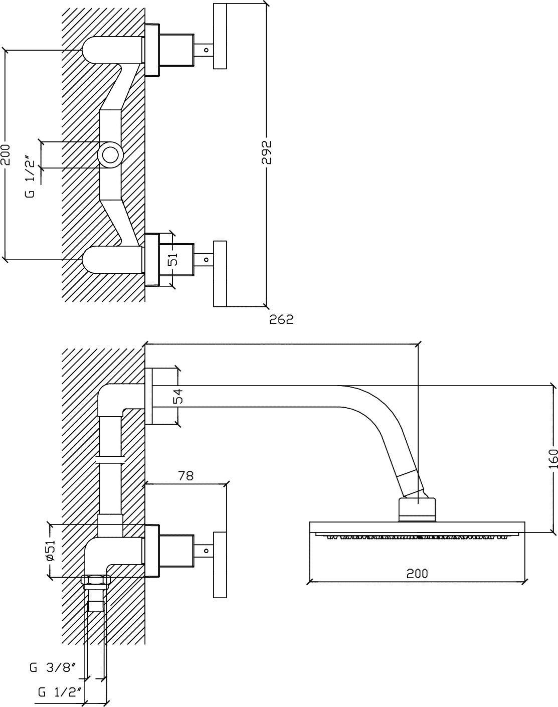 Diseño técnico - Ducha Bloke lever