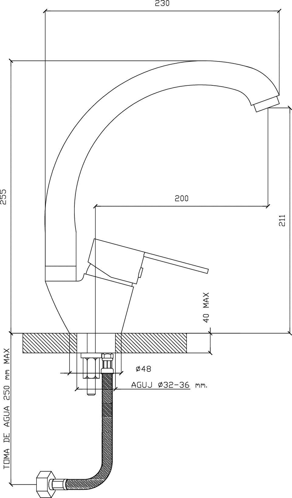 Diseño técnico - Cocina cisne Aluminé