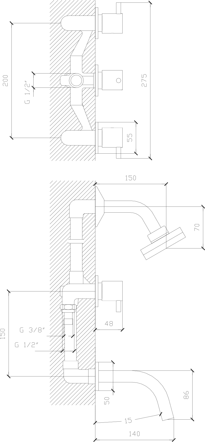 Diseño técnico - Ducha con transferencia Cuyen