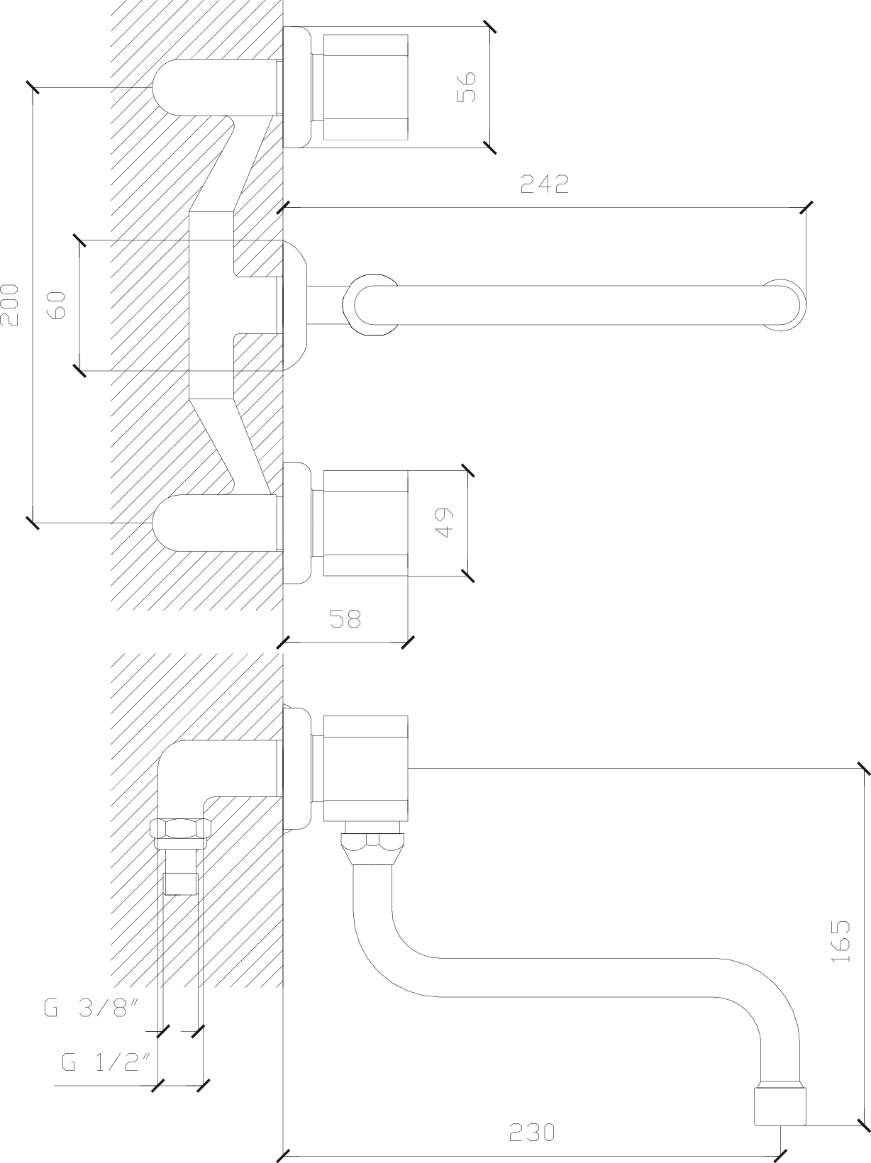 Diseño técnico - Cocina embutir pico S Domo