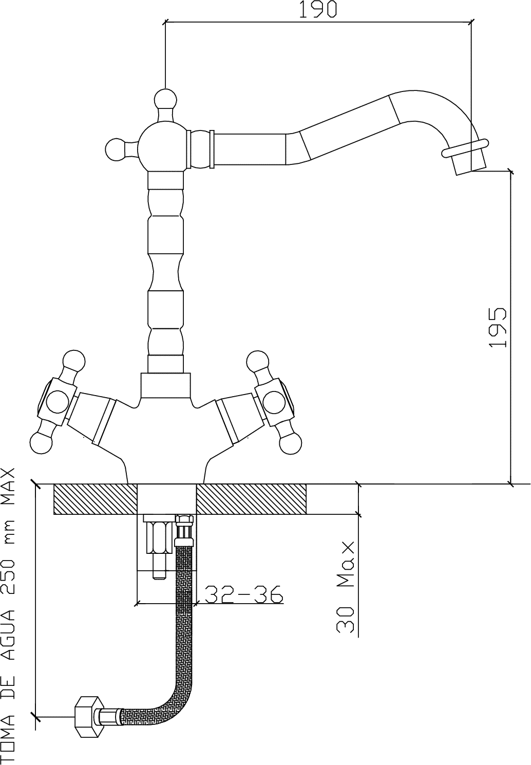 Diseño técnico - Cocina sobremesada Gamel