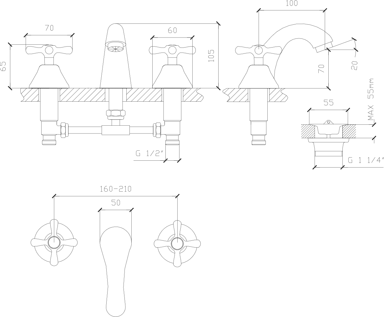 Diseño técnico - Lavatorio mesada Itati cruz