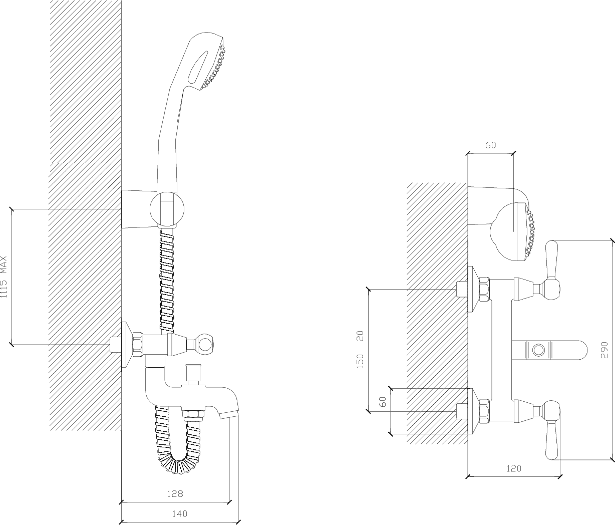 Diseño técnico - Bañera ST exterior Itati lever