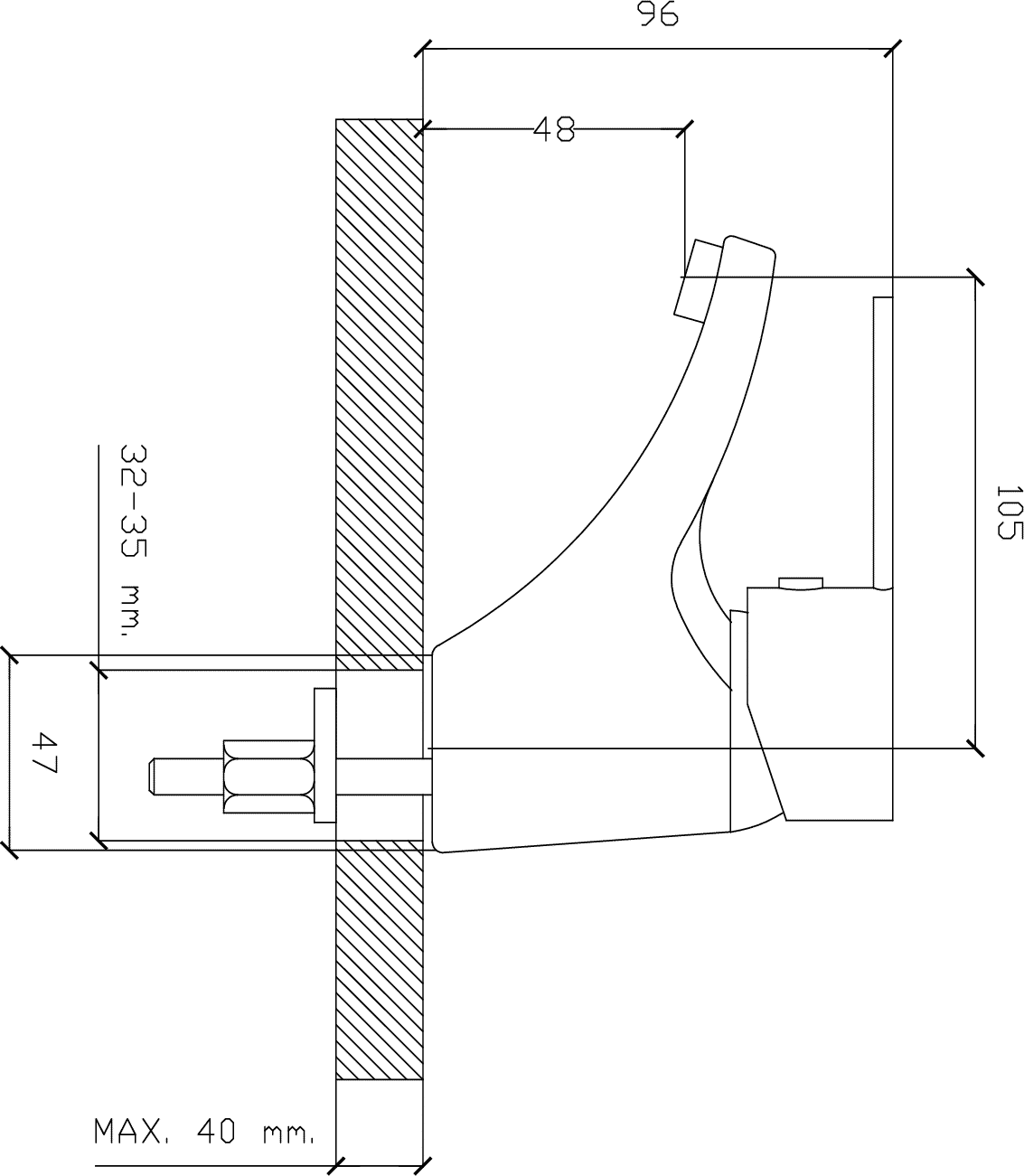 Diseño técnico - Lavatorio mesada Aluminé