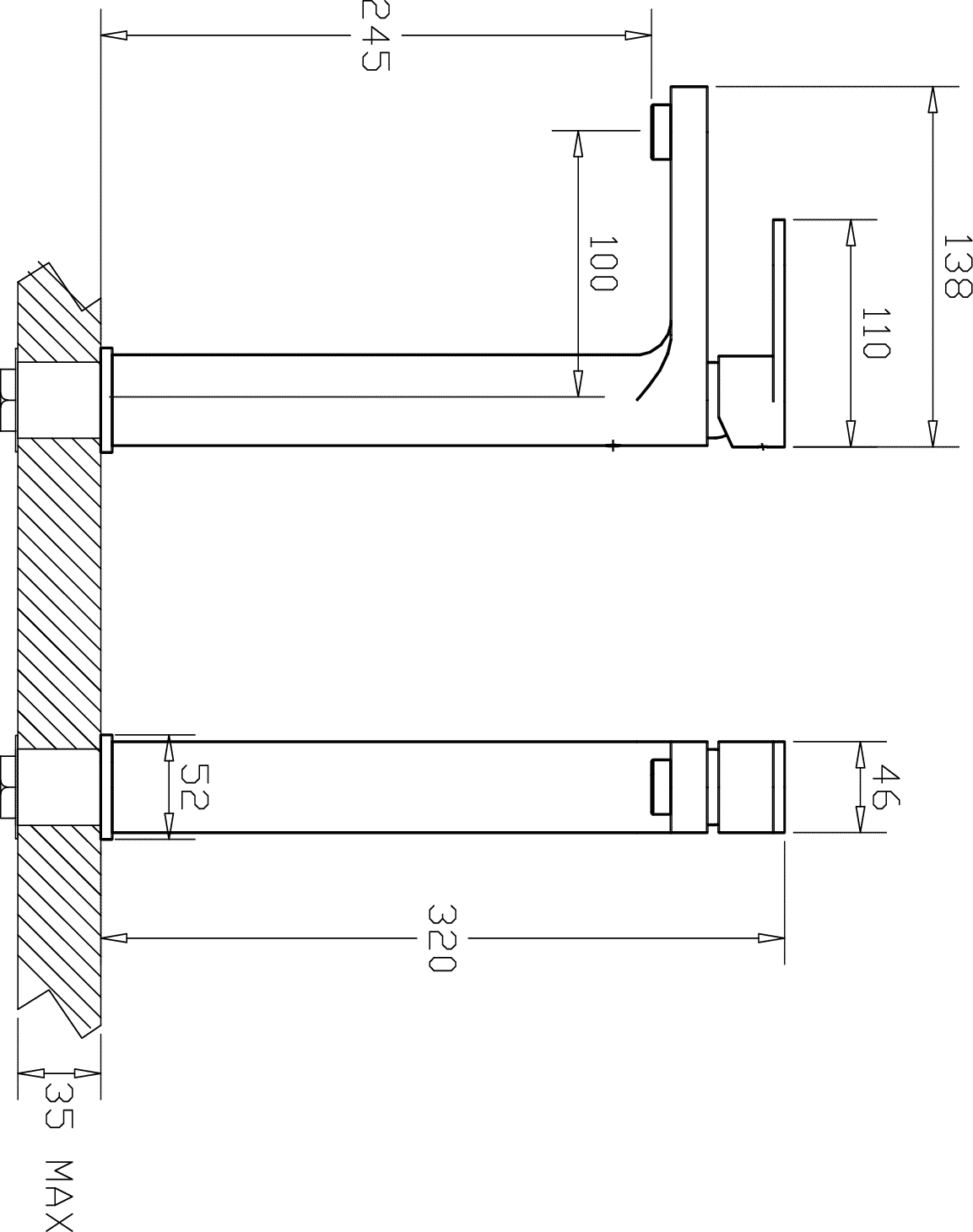 Diseño técnico - Lavatorio mesada pico alto Varenna
