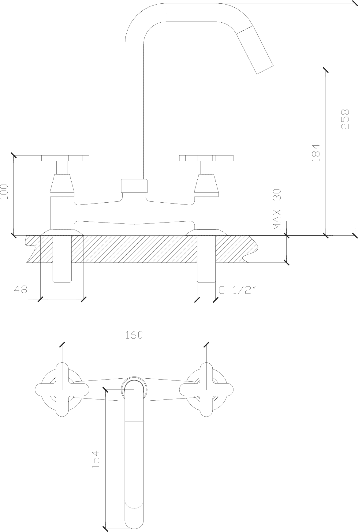 Diseño técnico - Cocina sobremesada Mailén