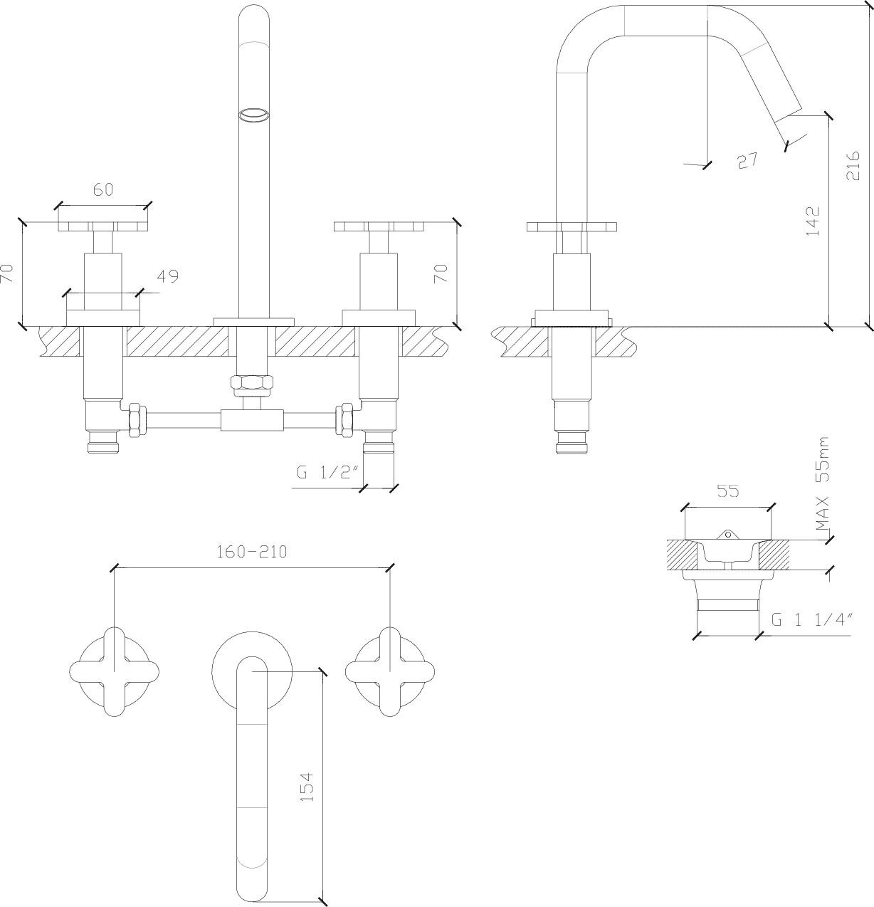 Diseño técnico - Lavatorio mesada Mailén