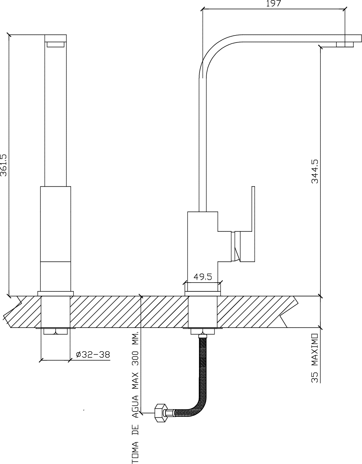 Diseño técnico - Cocina monocomando Status