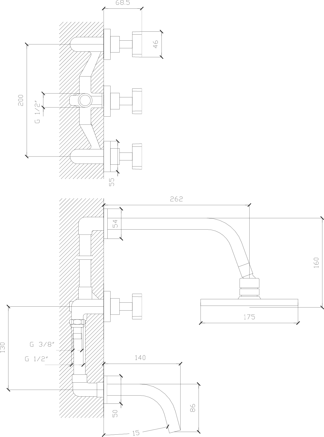 Diseño técnico - Ducha con transferencia Quillen