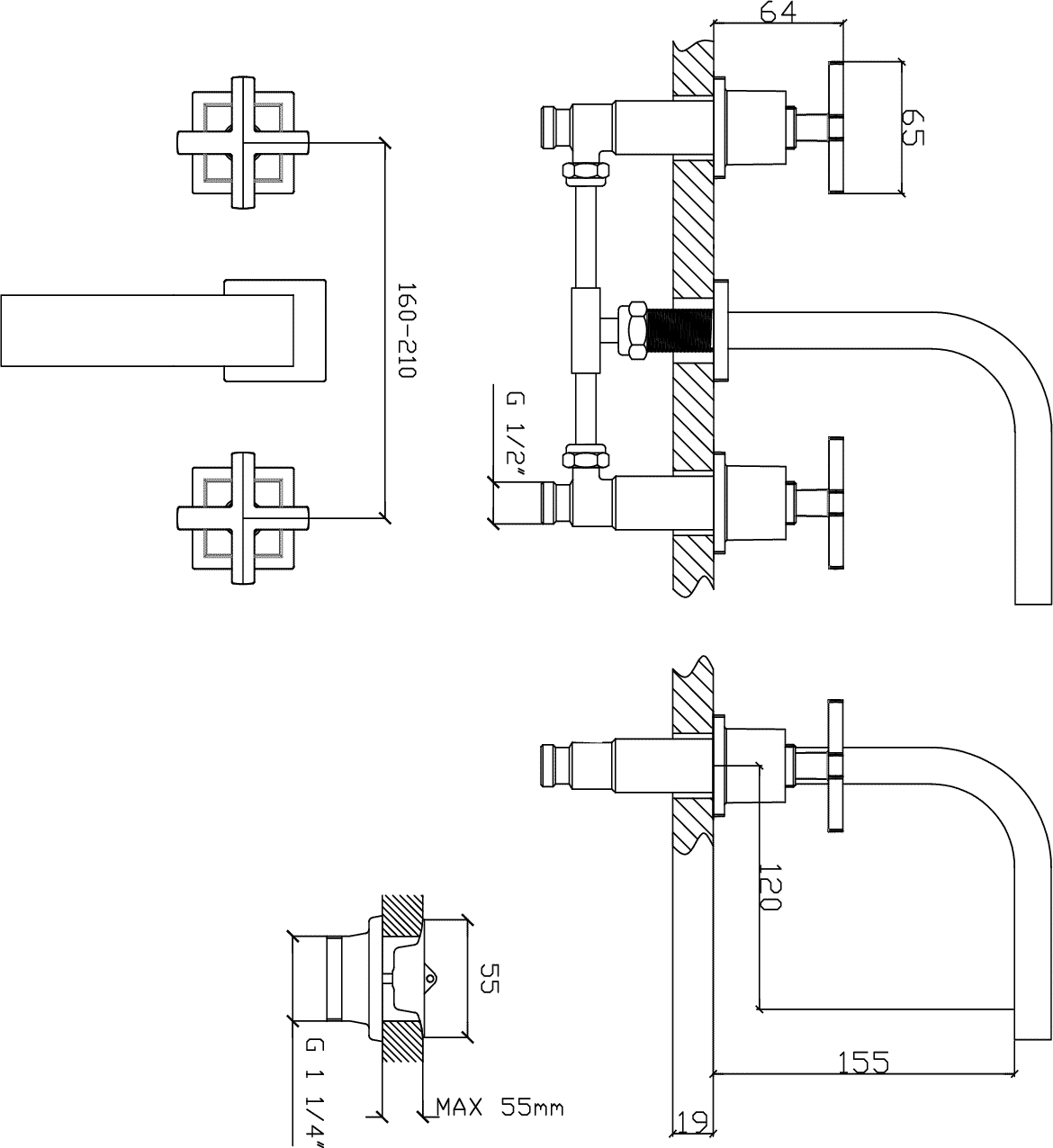 Diseño técnico - Lavatorio mesada Status