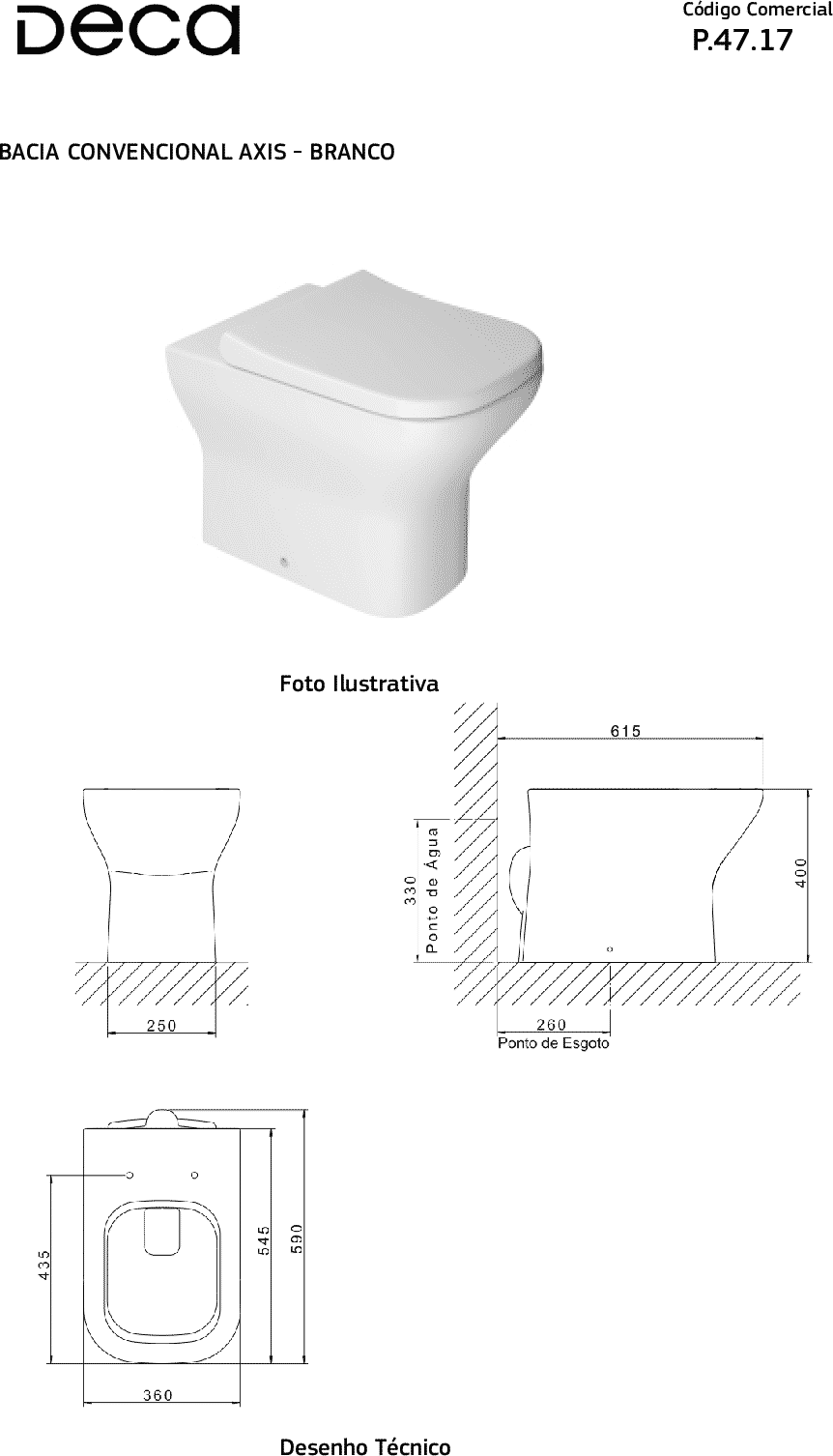 Diseño técnico - Inodoro corto Axis blanco